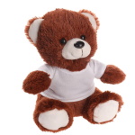 Dark-brown teddy bear with T-shirt suitable for sublimation