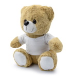 Beige teddy bear with T-shirt suitable for sublimation