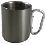 Metal inox mug for sublimation outprint with handle carabiner type
