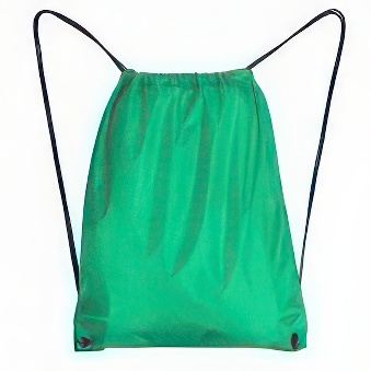 Worek sportowy z czarnym sznurkiem do nadruku solwentowego zielony, 34 x 42 cm - 10 szt