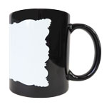 Black mug with white zigzag field for sublimation