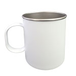 White, matt, polymer mug for sublimation and engraving with a metal interior