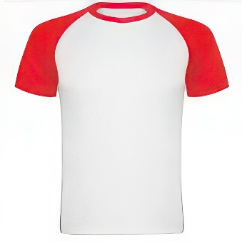 Koszulka do sublimacji z kolorowymi rękawami Kolor: biało-czerwony Rozmiar: 2XL