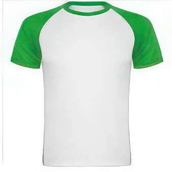 Koszulka do sublimacji z kolorowymi rękawami Kolor: biało-zielony Rozmiar: 2XL