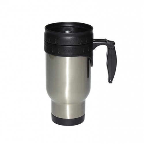 Metalowy kubek termiczny do sublimacji z uchwytem srebrny, 450 ml