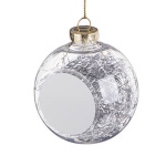 Transparent christmas bauble for sublimation - silver threads inside