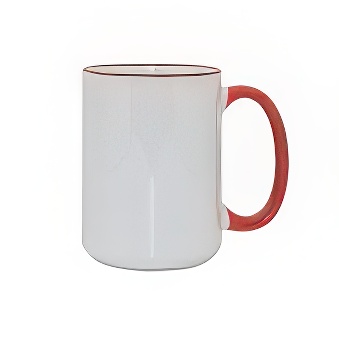 Kubek do sublimacji - kolorowy rant i uchwyt, 440 ml