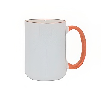 Kubek do sublimacji - kolorowy rant i uchwyt, 440 ml