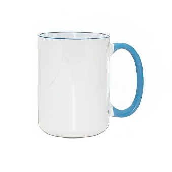 Kubek do sublimacji - kolorowy rant i uchwyt, 440 ml