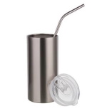 Tumbler mug with straw for sublimation and engraving