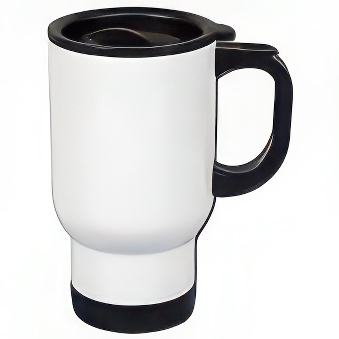 Metalowy kubek termiczny do sublimacji z uchwytem biały, 450 ml