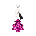 Sequin keychain with round plate for sublimation - christmas tree