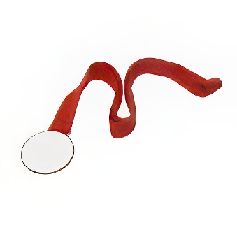 Medal z czerwoną wstążką do sublimacji złoty, 6 cm
