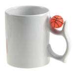 Sublimation mug with a basketball on handle