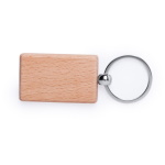 Rectangular wooden keychain for engraving and thermal transfer with a laser printer
