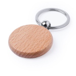 Circular wooden keychain for engraving and thermal transfer with a laser printer