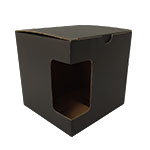 Box with window for mug - black - 36 pieces