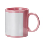 Pink mug with white field for sublimation