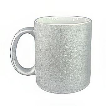 Brokatowy kubek do sublimacji, 330 ml, srebrny