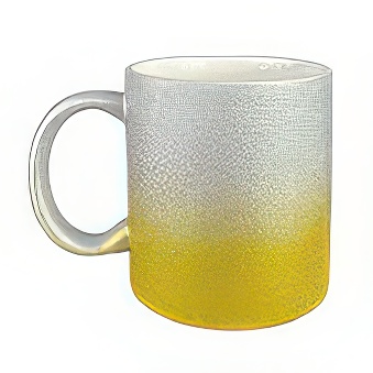 Brokatowy kubek do sublimacji, 330 ml, srebrno-złoty