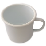 Enamel steel mug for sublimation - white with a white rim