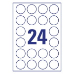 Self-adhesive durable labels polyester film for laser printers and copiers - 24 labels per sheet