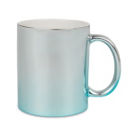 Glossy Silver-Blue Metallic Mug for Sublimation and Laser Engraving