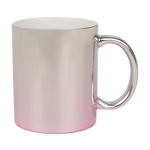 Glossy Silver-Pink Metallic Mug for Sublimation and Laser Engraving