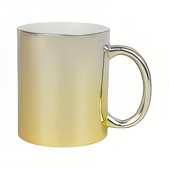 Metaliczny kubek do sublimacji i graweru laserowego, srebrno-żółty, 330 ml