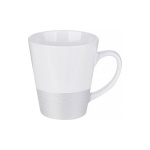 Latte mug for sublimation with glitter stripe