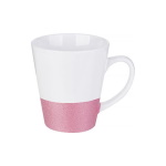 Latte mug for sublimation with glitter stripe