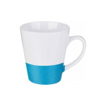 Latte mug for sublimation with glitter stripe