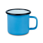 Enamel steel mug for sublimation - blue with a black rim