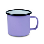 Enamel steel mug for sublimation - purple with a black rim