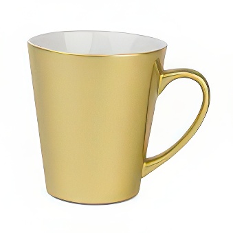 Kubek do sublimacji latte - perłowy połysk zewnętrzny, złoty, 350 ml
