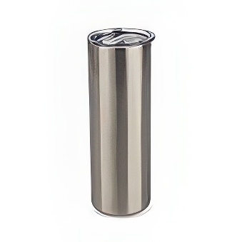 Kubek typu tumbler ze słomką do sublimacji i graweru srebrny, 600 ml