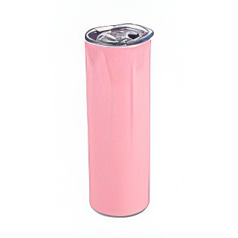 Kubek typu tumbler ze słomką do sublimacji i graweru różowy, 600 ml