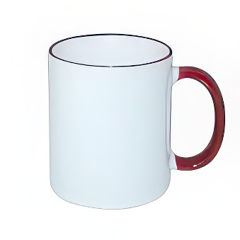 Kubek do sublimacji - kolorowy rant i uchwyt, 330 ml