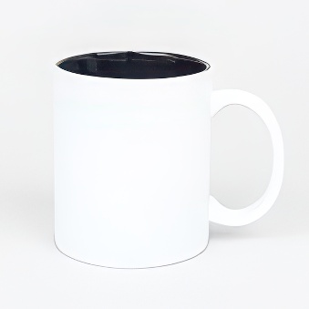 Kubek biały matowy do grawerowania laserowego - kolorowe wnętrze, biało-czarny, 300 ml
