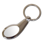 Metal drop shaped keychain for sublimation overprint