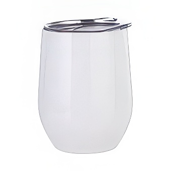 Podróżny, metalowy kubek termiczny do grawerowania, sublimacji, biały, 11 cm, 360 ml
