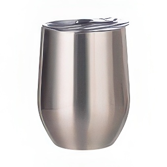 Podróżny, metalowy kubek termiczny do grawerowania, sublimacji, srebrny, 11 cm, 360 ml