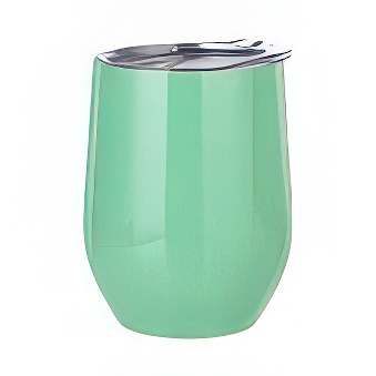 Podróżny, metalowy kubek termiczny do grawerowania, sublimacji, zielony, 11 cm, 360 ml