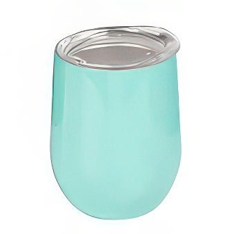 Podróżny, metalowy kubek termiczny do grawerowania, sublimacji, błękitny, 11 cm, 360 ml