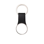 Eco leather keychain with a round, metal plate for sublimation - 12 pieces