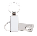 Metal, rectangular keyring with the football for sublimation - 12 pieces