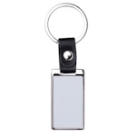 Eco leather keychain with clip and a rectangle for sublimation - 12 pieces