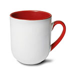 Coffee mug for sublimation with colour handle and inside