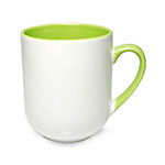 Coffee mug for sublimation with colour handle and inside