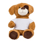 Brown dog with a white T-shirt for sublimation